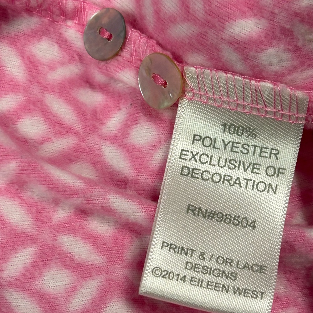 Eileen‎ West Nightgown Size XS Long Sleeve Fleece Pink Lace Cottagecore Modest - Picture 9 of 10